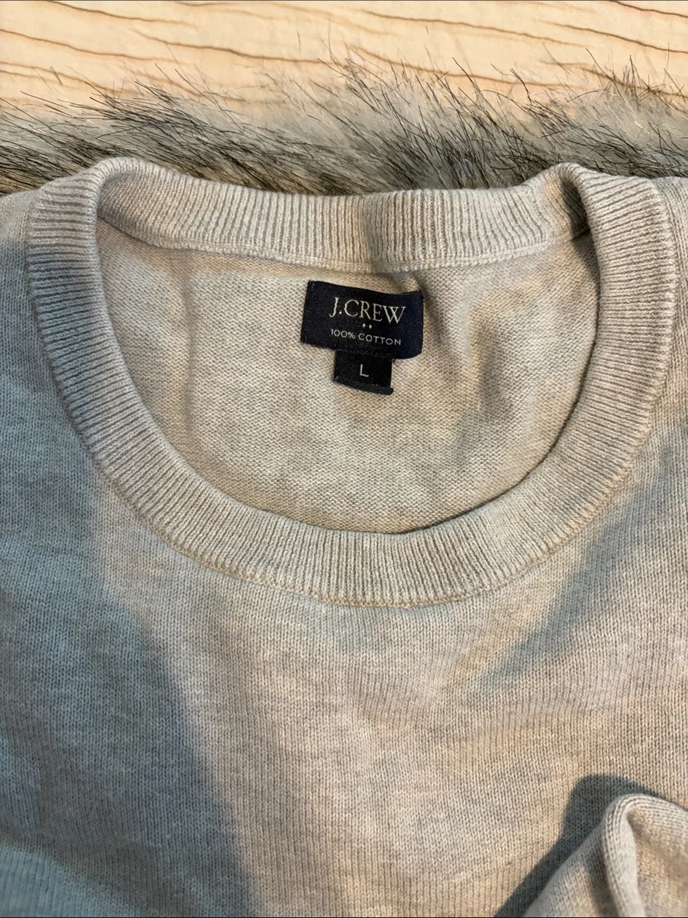 J. Crew Men's Crewneck Sweater in Light Taupe
